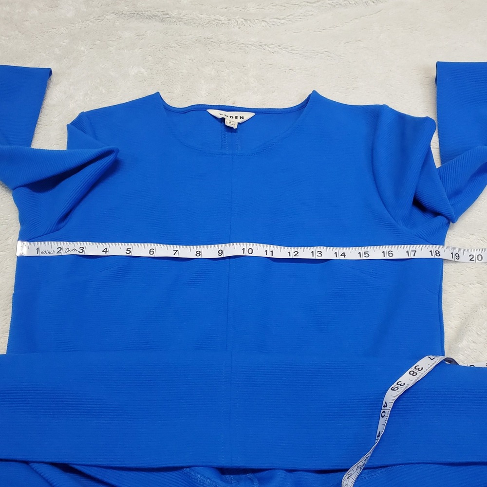 Boden Blue Classic Office Work Ribbed Long Sleeve Shift Dress 10‎ Dressy Simple - Picture 6 of 8